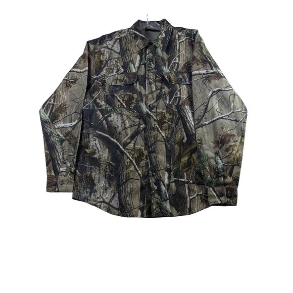 Realtree Mens Camouflage Hunting Shirt Ripstop Long Sleeve Vent Outdoor Fishing - Picture 1 of 16